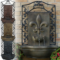 French Lily Solar Outdoor Wall Fountain, Color Options