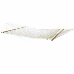 Sunnydaze 2 Person Polyester Rope Hammock with Spreader Bars, Natural, 400 Pound Capacity