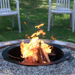 Sunnydaze Heavy Duty Fire Pit Ring/Liner, DIY Fire Pit Above or In-Ground, Steel