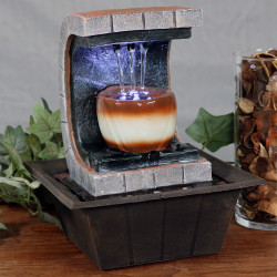 Meditation Tabletop Water Fountain w/ LED Lights by Sunnydaze Decor