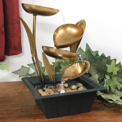 Sunnydaze Four Leaf Cascading Tabletop Fountain, 12 Inch Tall