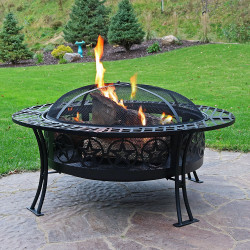 Sunnydaze 40 Inch Four Star Large Fire Pit Table with Spark Screen