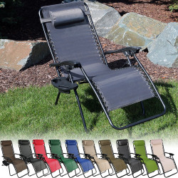 Sunnydaze Oversized Zero Gravity Chair with Pillow and Cup Holder