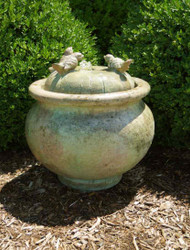 Henri Studio Cast Stone Birds Patio Bubbler Fountain