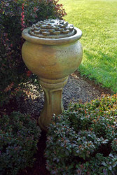 Henri Studio Cast Stone Tall Dahlia Patio Bubbler Fountain