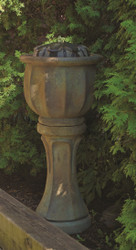 Henri Studio Cast Stone Tall Petals Patio Bubbler Fountain