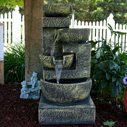 Ancient Cascading Bowls Outdoor Water Fountain