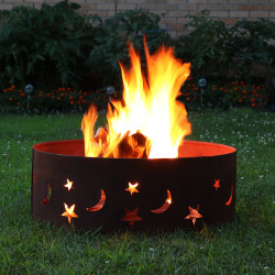 Rustic Stars and Moon Fire Pit Ring
