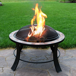 30" Natural Slate Fire Pit Table