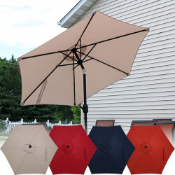 Sunnydaze Aluminum 7.5 Foot Patio Umbrella with Tilt & Crank