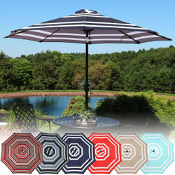 Striped 9-Foot Aluminum Patio Umbrella, Multiple Options