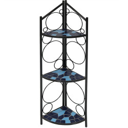 3-Tier Mosaic Tiled Indoor/Outdoor Corner Display Shelf