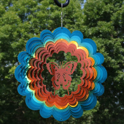Reflective 3D Whirligig Butterfly Wind Spinner