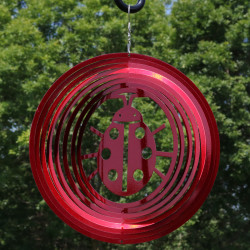 Reflective 3D Whirligig Ladybug Wind Spinner