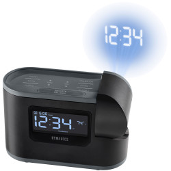 HoMedics SoundSpa Recharged Projection Alarm Clock with Temperature Sensor