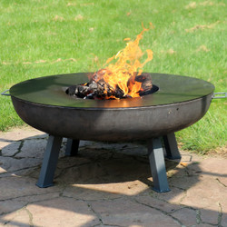 Sunnydaze 40-Inch Cast Iron Fire Pit with Cooking Ledge