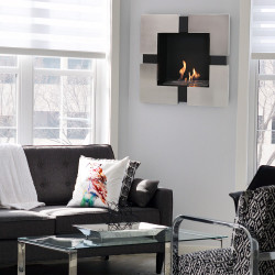 Sunnydaze Chaleur Ventless Wall Mounted Bio-Ethanol Fireplace, 23-Inch