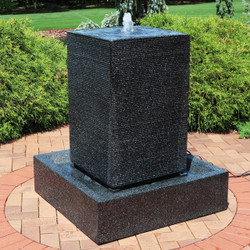Large Pillar Outdoor Water Fountain with LED Lights