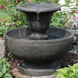 Sunnydaze Streaming Falls 2-Tier Outdoor Fountain, 25-Inch Tall