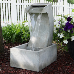Sunnydaze Modern Arched Waterfall Outdoor Fountain, 24-Inch Tall