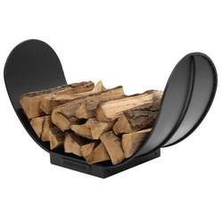 3' Curved Black Steel Outdoor Firewood Log Rack