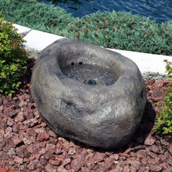 Stone Pond Solar-on-Demand Outdoor Water Fountain