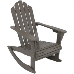 Outdoor Wooden Adirondack Rocking Chair, Gray