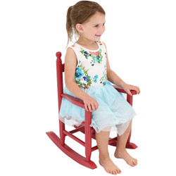 Child-Size Modern Wooden Rocking Chair, Red