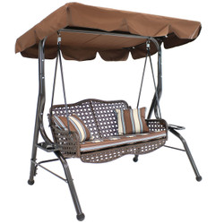2-Person Outdoor Rattan Swing