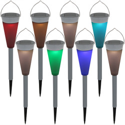 Multi-Color LED Outdoor Solar Garden Landscape Pathway Lights, Set of 8