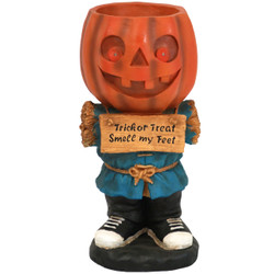 Jack the Scary Pumpkin Halloween Large Statue with Built-In Candy Bowl