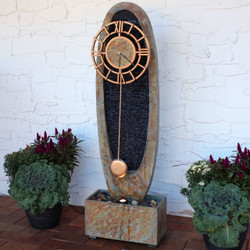 Outdoor Floor Fountain with Clock