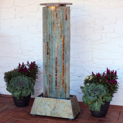 Sunnydaze Indoor/Outdoor Floor Water Fountain Tower, Natural Slate, 49-Inch