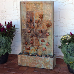 Floor Water Fountain with Climbing Vines and LED Light