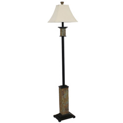 Indoor Floor Lamp with Metal and Slate Base