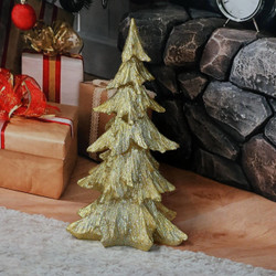 Gold Sparkling Fir Tree Statue