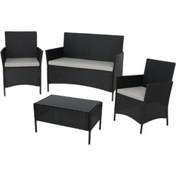 Tramore 4-Piece Gray Rattan Outdoor Patio Furniture Set