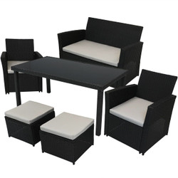 Limerick 6-Piece Rattan Patio Dining Furniture Set with Cushions