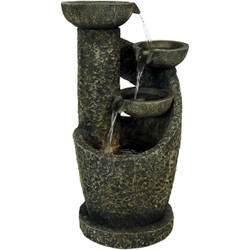 3-Tier Modern Spiraling Bowls Outdoor Water Fountain