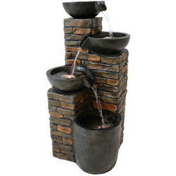 Staggered Cascading Pottery Bowls Tiered Outdoor Water Fountain