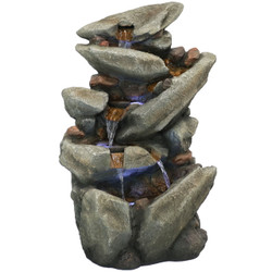 Streaming Tilted Rocks Outdoor Water Fountain
