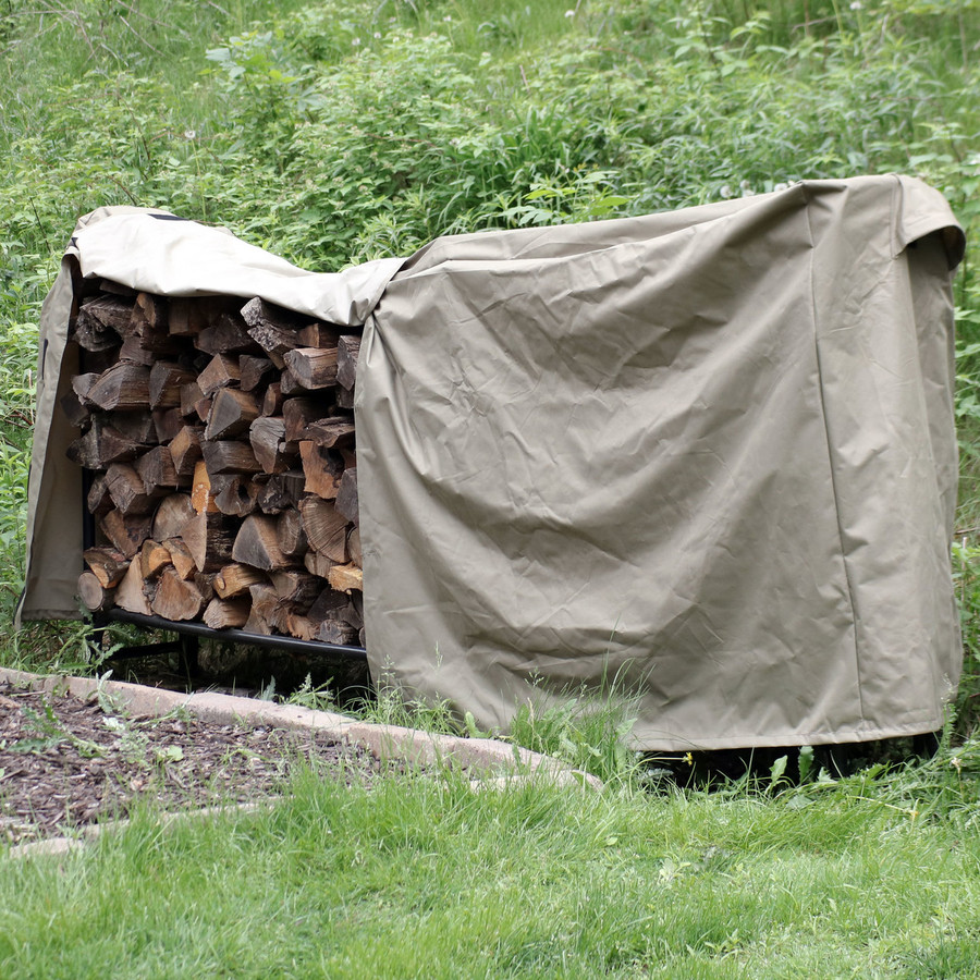 Sunnydaze HeavyDuty Firewood Log Rack Cover, 8 Foot Fire Pits