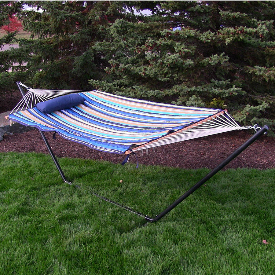 Sunnydaze Lakeview Rope Hammock w/ Stand, Pad & Pillow