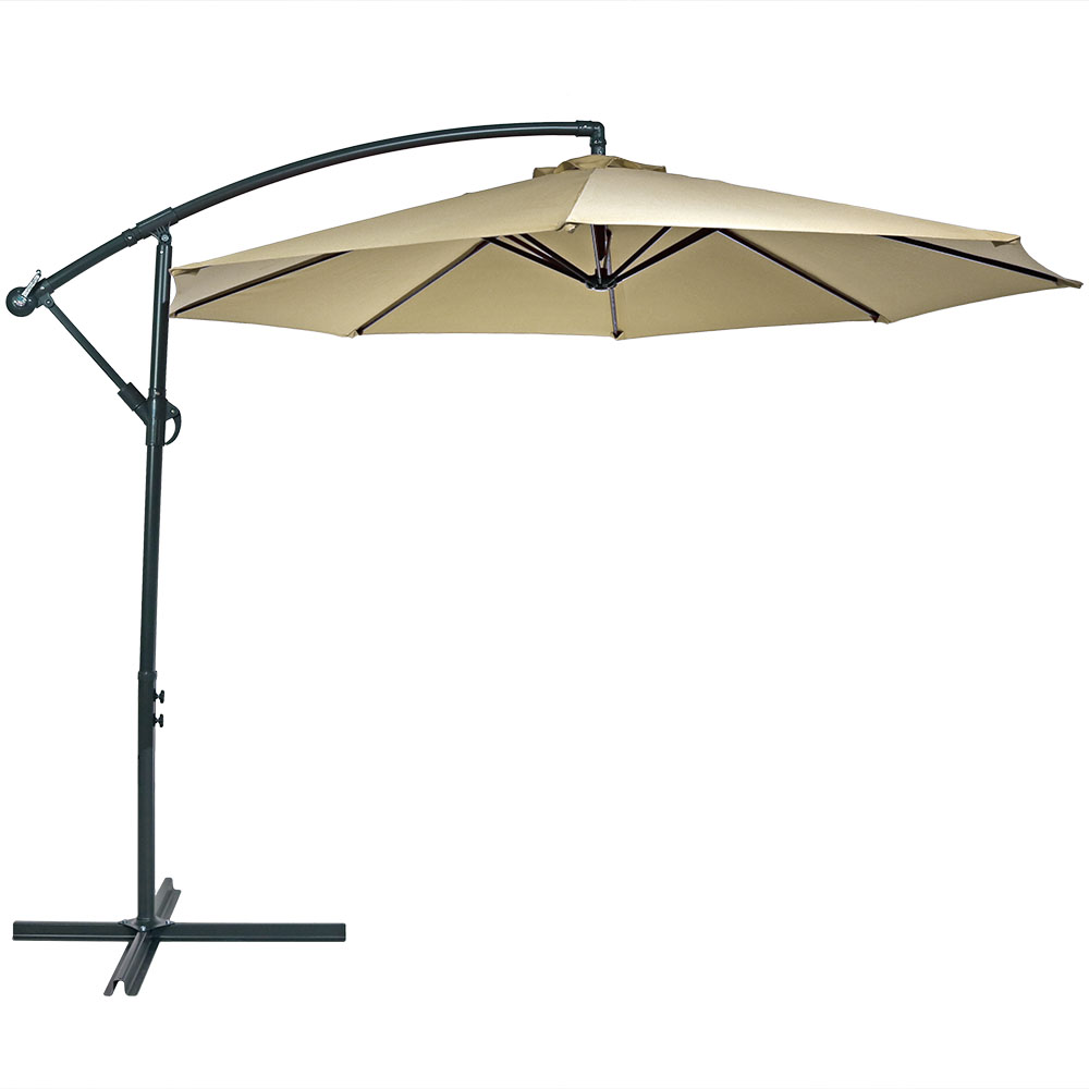 sunnydaze steel 10 foot offset patio umbrella with cantilever crank and cross base 8 steel ribs - Offset Patio Umbrella sunnydaze steel 10 foot offset patio umbrella with cantilever crank and cross base 8 steel ribs - Offset Patio Umbrella