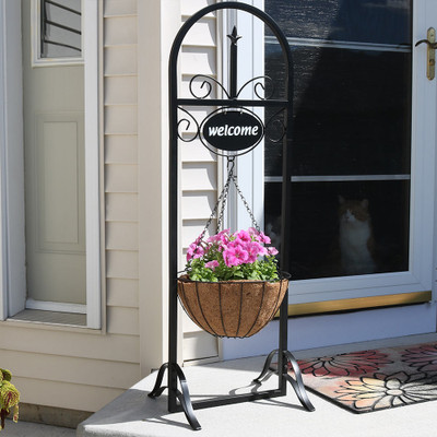 Sunnydaze Outdoor Decorative Welcome Sign with Hanging ... Sunnydaze Outdoor Decorative Welcome Sign with Hanging ... on Hanging Plant Stand
id=54441