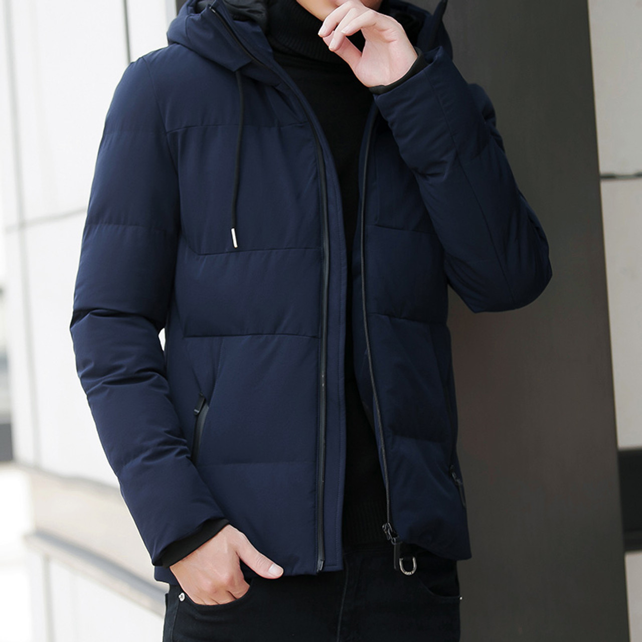 Winter Jacket Men Parka Fashion Hooded Jacket Slim Cotton Warm Jacket ...