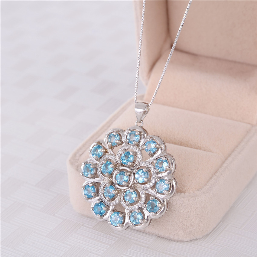 Almei 7.2ct Big 925 Sterling Silver Light Blue Topaz ...