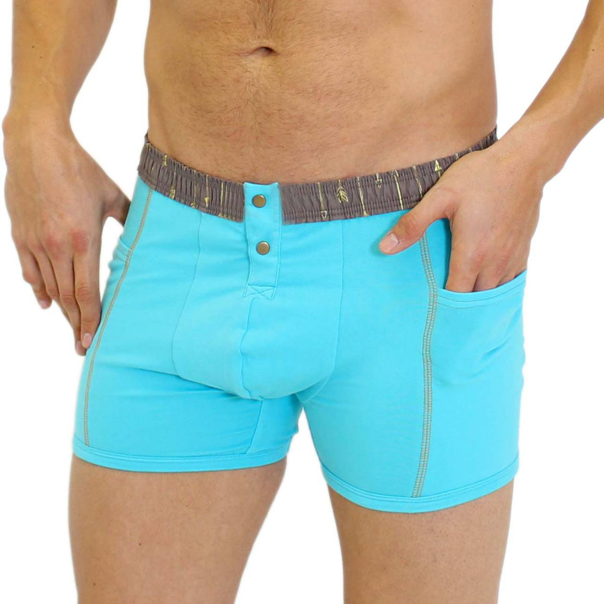Men's Turquoise Boxer Brief Pockets | FOXERS