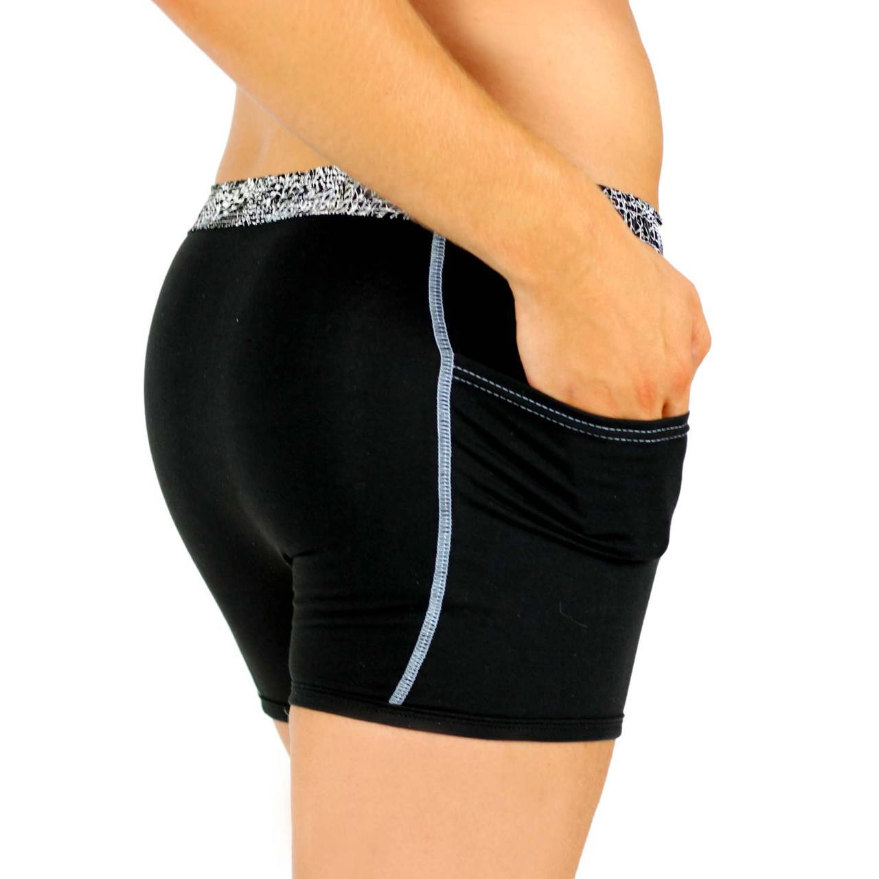 Men's Black Boxer Brief with Pockets & Cotton Waistband FOXERS