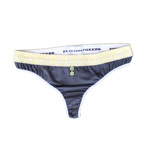 Yellow Stripe over Grey Thong B-String